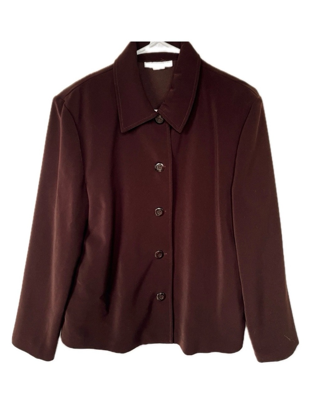 Dressbarn Oxblood Blazer Womens M Burgundy Shoulder Pads Vintage Made in USA 90s